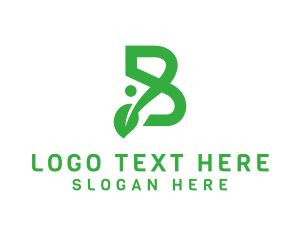 Green Leaf - B Vine Leaf logo design