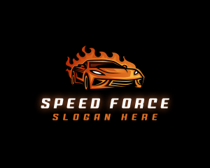 Flame Fast Car logo design