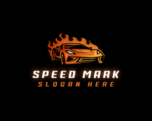 Flame Fast Car logo design