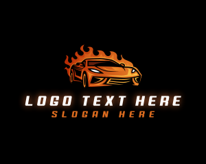 Speed - Flame Fast Car logo design