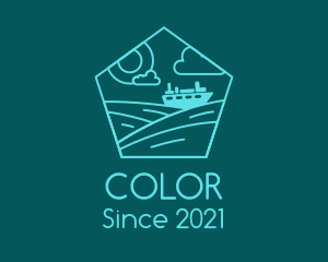 Exploration - Line Art Cruise Ship logo design