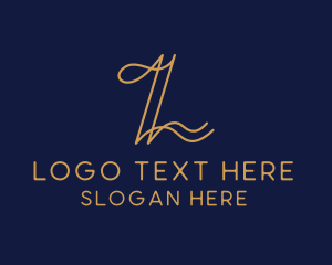 Simple Calligraphy Letter L logo design