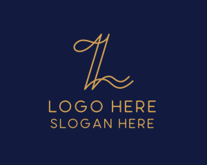 Simple Calligraphy Letter L logo design