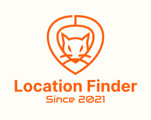 Location Pin Fox logo design