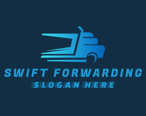 Fast Blue Truck  logo design