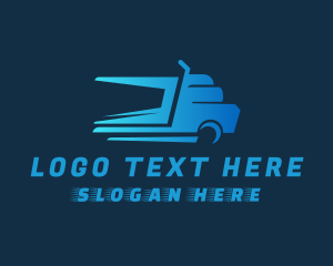 Courier Service - Fast Blue Truck logo design