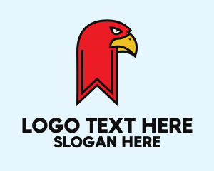 Bookstore - Red Bird Bookmark logo design