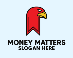 Library - Red Bird Bookmark logo design
