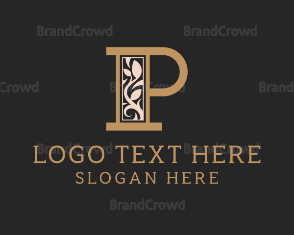 Luxury Leaf Letter P Logo