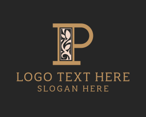 Vines - Luxury Leaf Letter P logo design