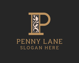 Luxury Leaf Letter P logo design