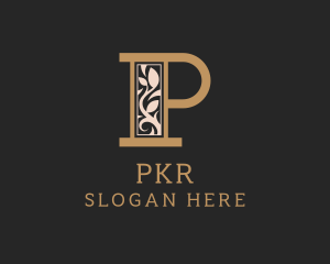 Luxury Leaf Letter P logo design