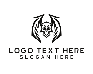 Horror - Death Skull Wings logo design