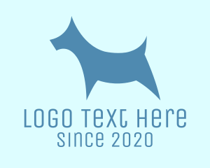 Blue Puppy - Blue Dog Silhouette logo design