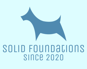 Blue - Blue Dog Silhouette logo design