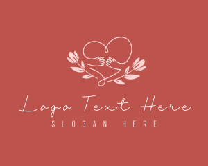 Volunteer - Floral Heart Hug logo design