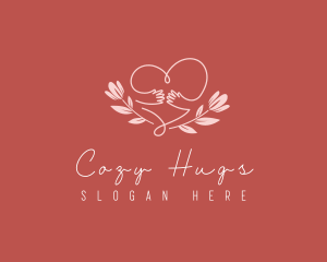 Floral Heart Hug logo design