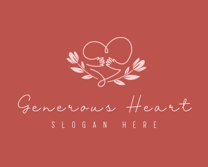 Floral Heart Hug logo design