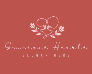 Philanthropy - Floral Heart Hug logo design