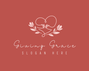 Philanthropy - Floral Heart Hug logo design