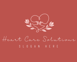 Floral Heart Hug logo design