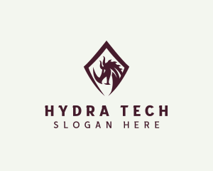 Hydra - Dragon Diamond Shield logo design