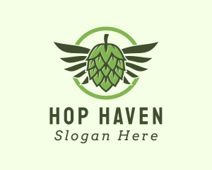 Beer Hops Wings  logo design