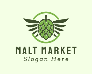 Malt - Beer Hops Wings logo design