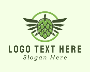 Lager - Beer Hops Wings logo design