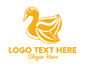 Wing - Golden Swan Outline logo design