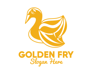 Golden Swan Outline  logo design