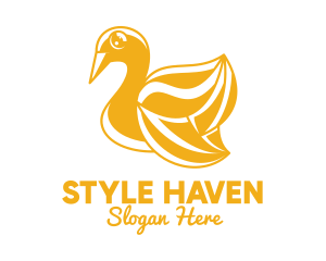 Motel - Golden Swan Outline logo design