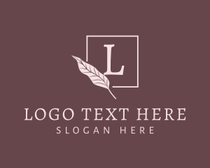 Aesthetic - Organic Feminine Leaf Beauty logo design