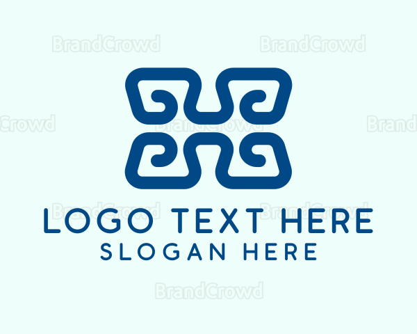 Blue Fashion Letter H Logo