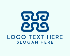 Shop - Blue Fashion Letter H logo design
