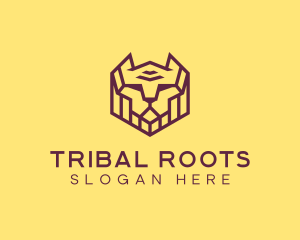 Tribal Feline Cat logo design