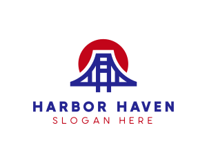 Port - Sunset Bridge Structure logo design