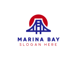 Sunset Bridge Structure logo design