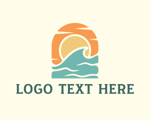 Lagoon - Beach Wave Sunset logo design