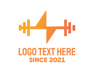 Fitness Trainer - Thunder Power Dumbbell logo design