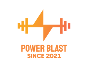 Thunder Power Dumbbell logo design