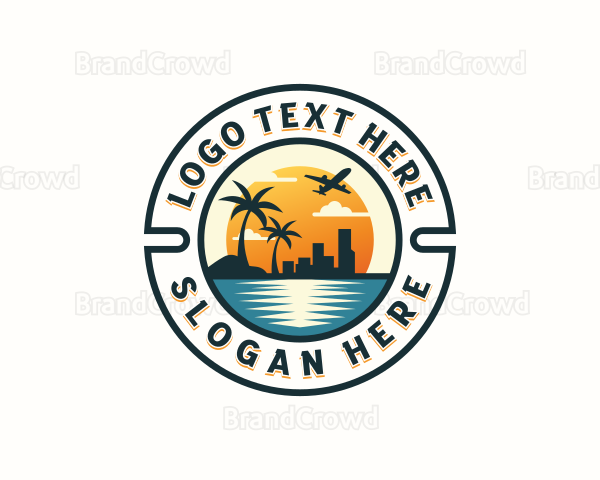 Tourist Beach Travel Logo