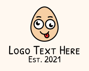 Laugh - Cute Silly Egg logo design