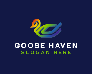 Goose - Colorful Duck Agriculture logo design
