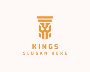 Gold Crown Pillar logo design