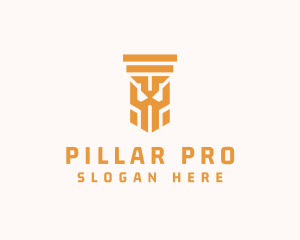 Gold Crown Pillar logo design