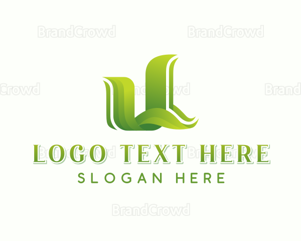 Eco Leaf Letter U Logo