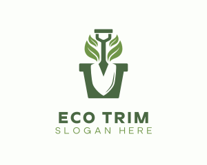 Eco Gardening Shovel Plant logo design