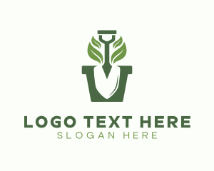 Eco Gardening Shovel Plant Logo