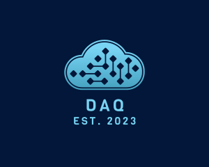 Data - Database Circuit Cloud logo design